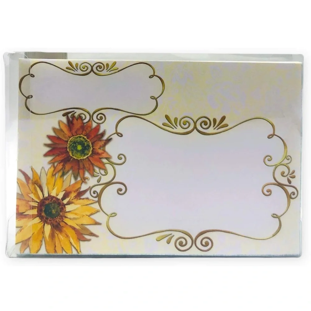 Punch Studio Single Gold Foil Fancy Blank Note Card: Sunflower Mason Jar (66920)